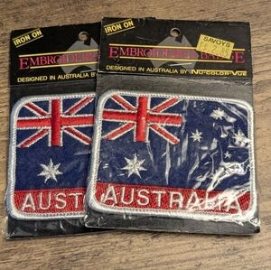 NWT Australian Flag Embroidered Badges, Set of 2